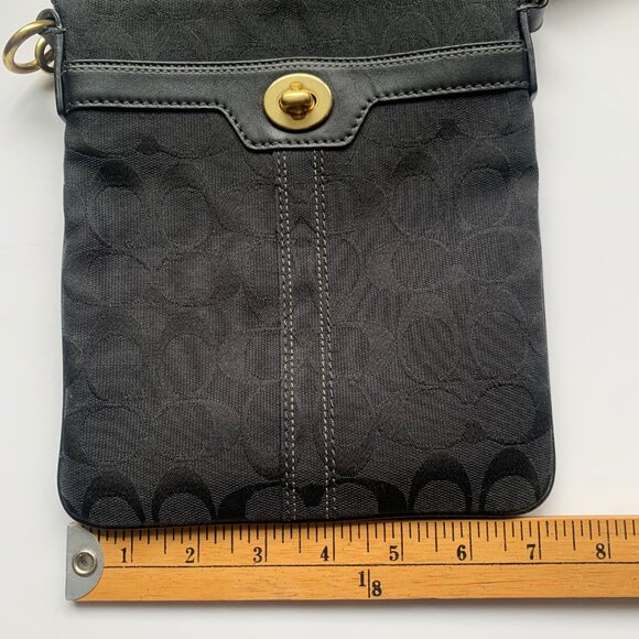 Coach Signature Jacquard Crossbody Bag – Black / Charcoal - Picture 3 of 6